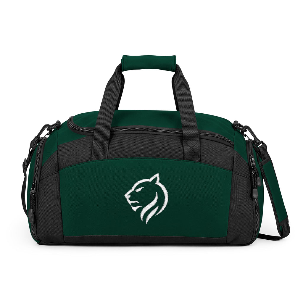 Embroidered Wolf Logo Gym Bag — Durable Sports Duffel for Workouts & Travel