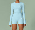 Women's fitted, quick-drying fitness suit | Sky blue