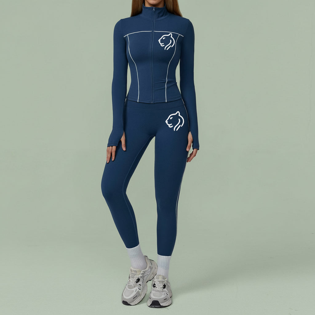 Color blocking brushed pilates set