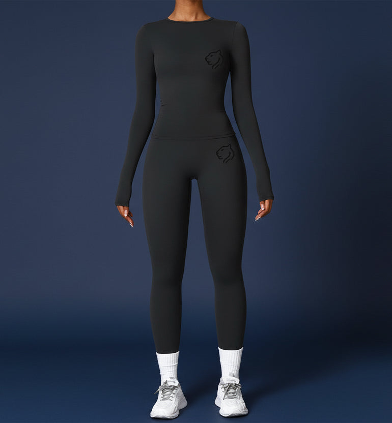 Combinaison de fitness moulante à séchage rapide pour femme | noir | Élite