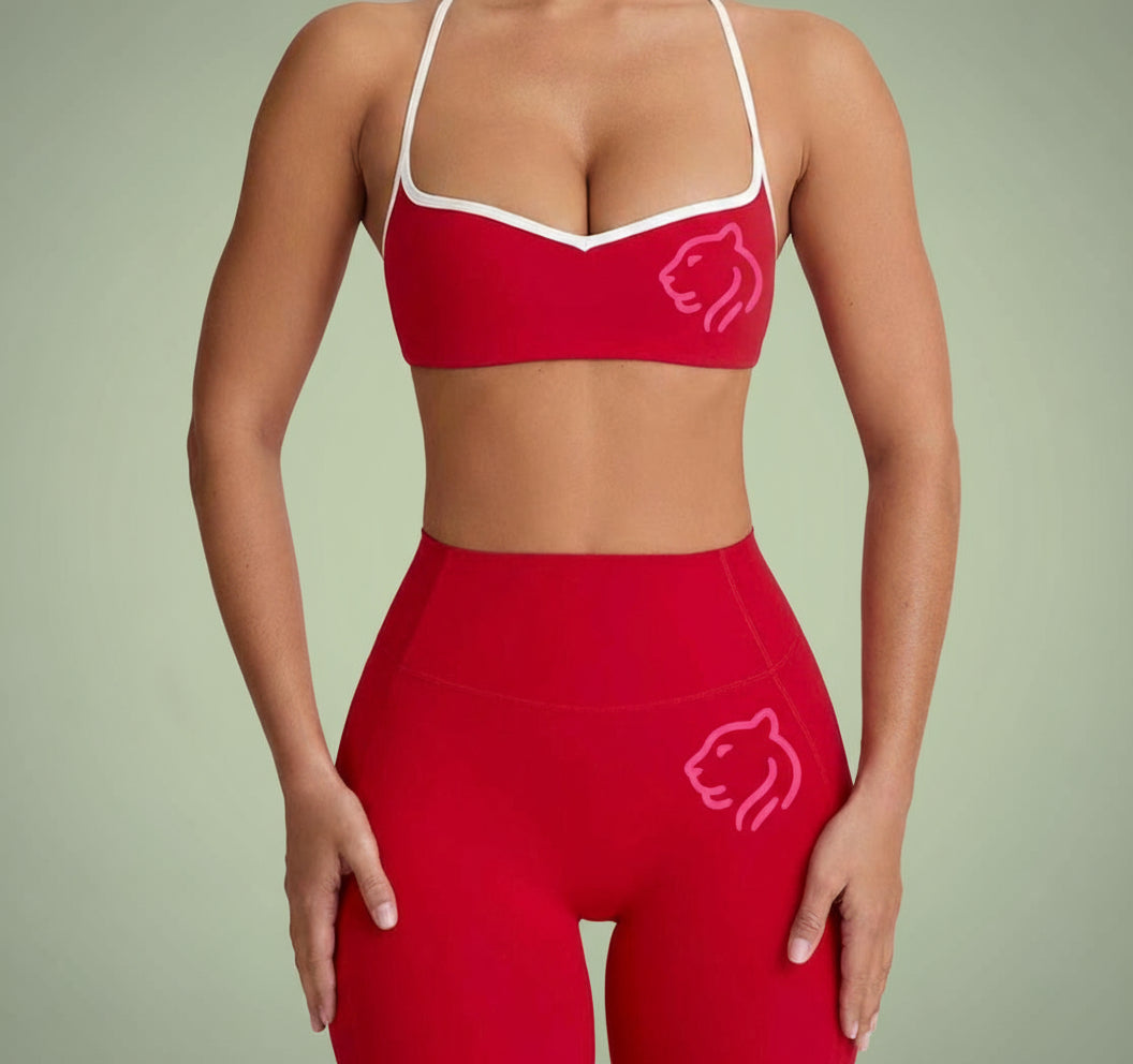 Red | Quick-drying 2-piece Pilates set