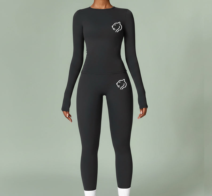 Women's quick-drying, form-fitting fitness suit | black