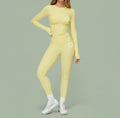 Women's quick-drying, form-fitting fitness suit | Yellow