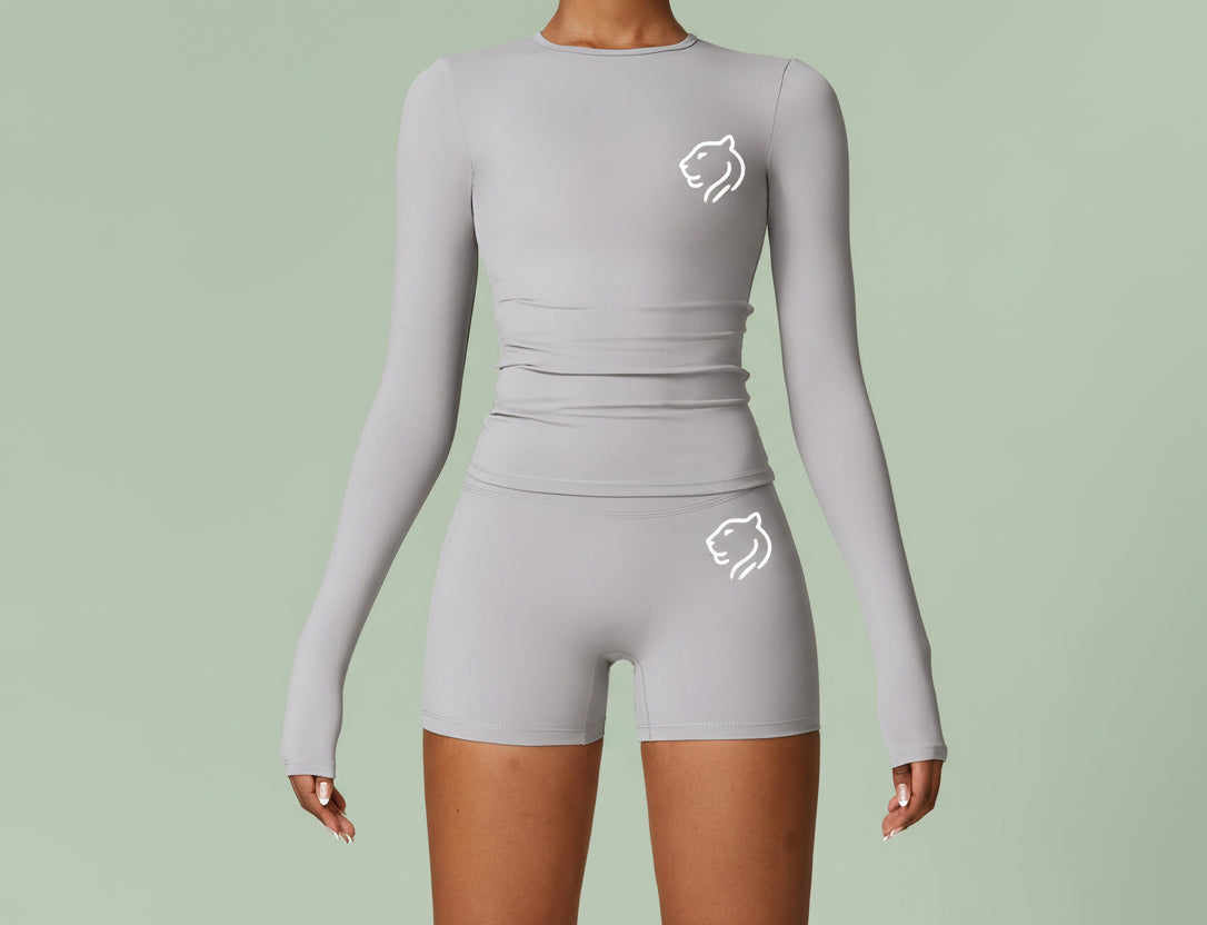 Women's fitted, quick-drying fitness suit | Grey