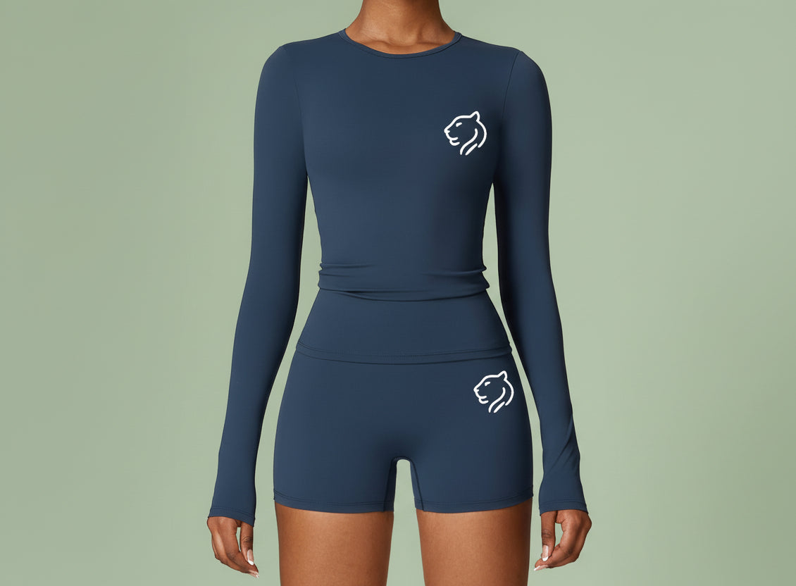 Women's fitted, quick-drying fitness suit | Blue